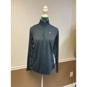 Ariat TEK Heat Series 1/4 Zip Pullover Women’s M – Blue Baselayer Top Equestrian